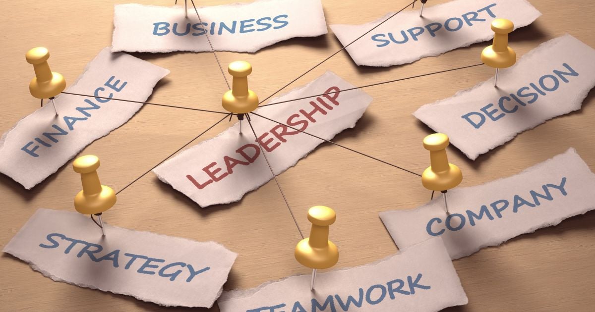 Leadership flow chart with improvised materials