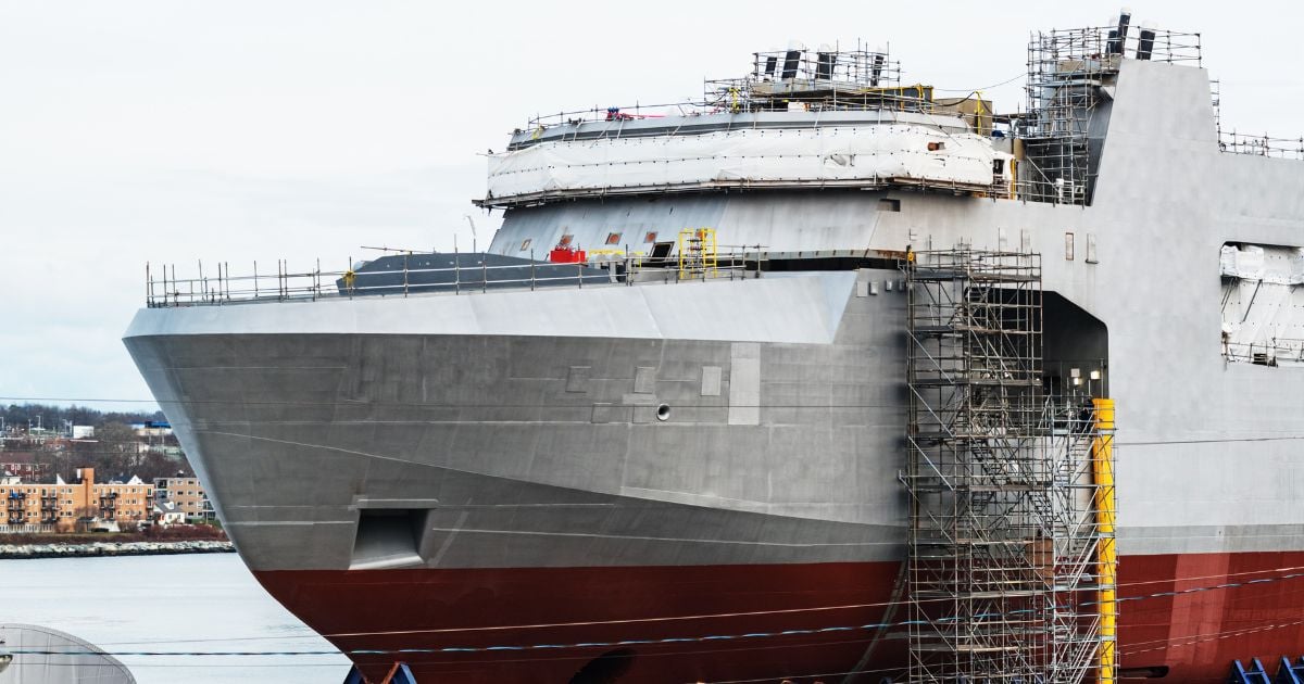 Naval ship near it's completion